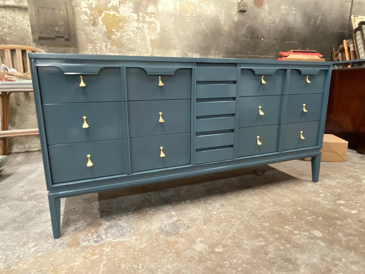Mid Century Mod Credenza by Basic-Witz Lacquered Ready to ship!  Hibiscus  House