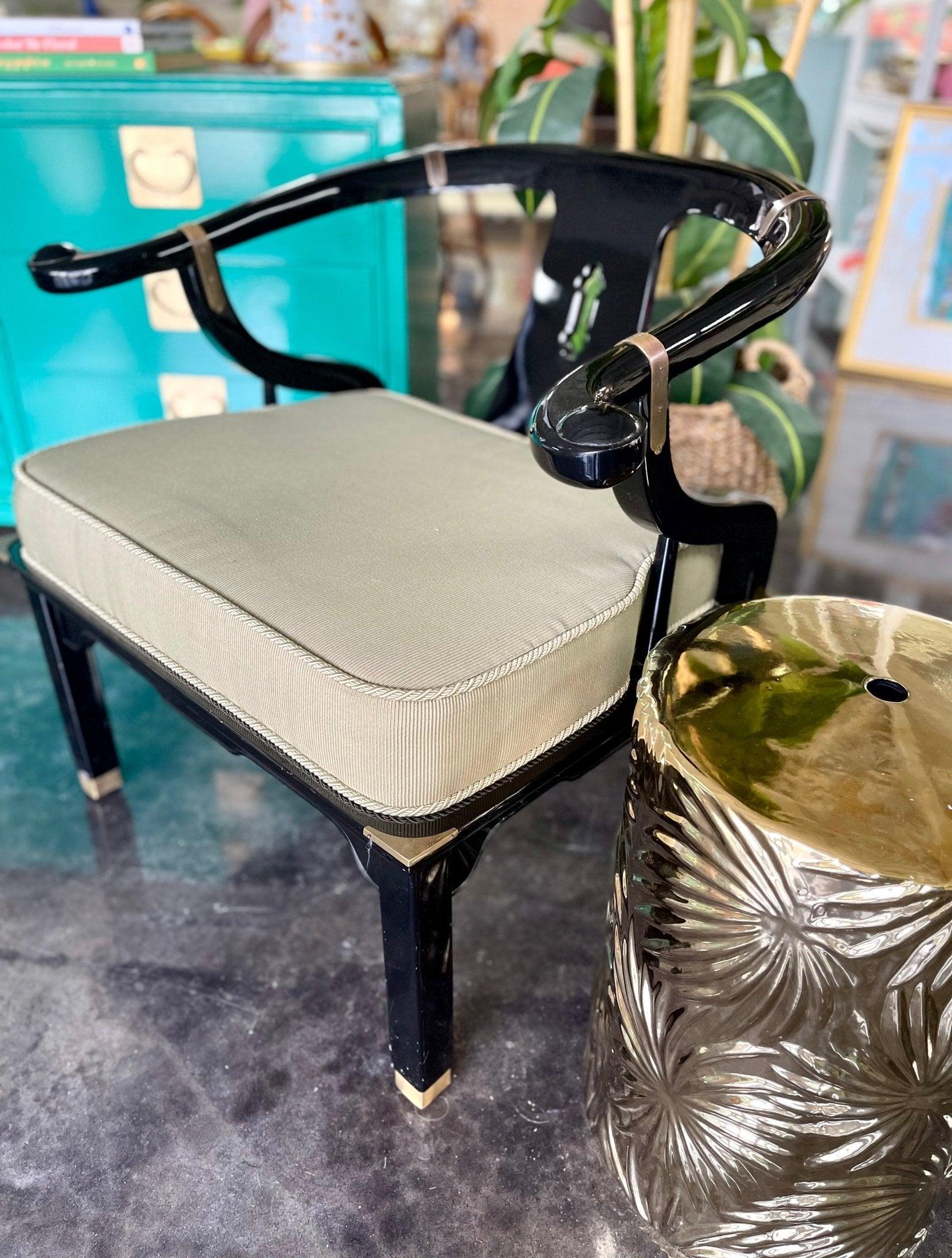 1970s James Mont Chinoiserie Horseshoe Ming Chairs by Century a