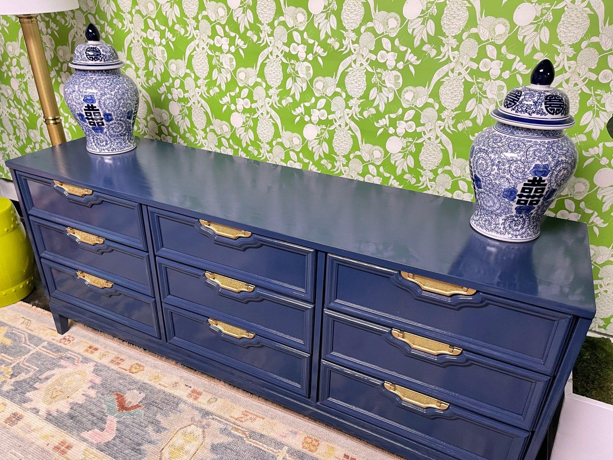 Antique Century Furniture Nine Drawer Chinoiserie Dresser