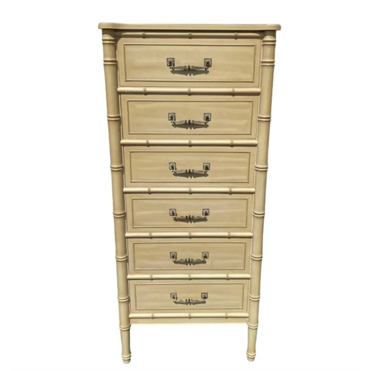 【希少】Henry Link ヴィンテージ6ドロワー チェスト 高級無垢材 収納 Vintage Faux Bamboo Henry Link Six Drawer Lingerie Chest Available