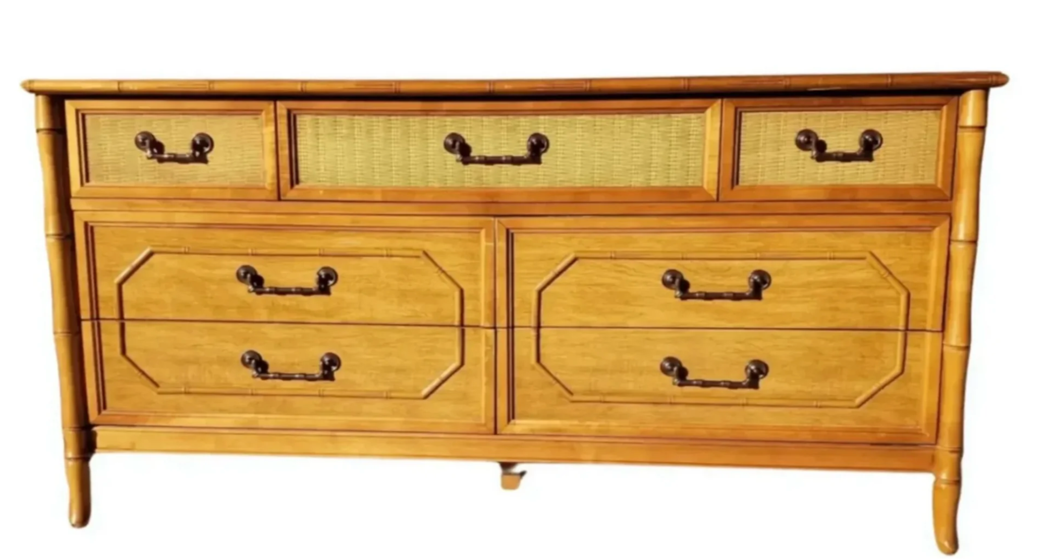 Vintage Broyhill Furniture Faux Bamboo Dresser Available for Custom Lacquer  – Hibiscus House