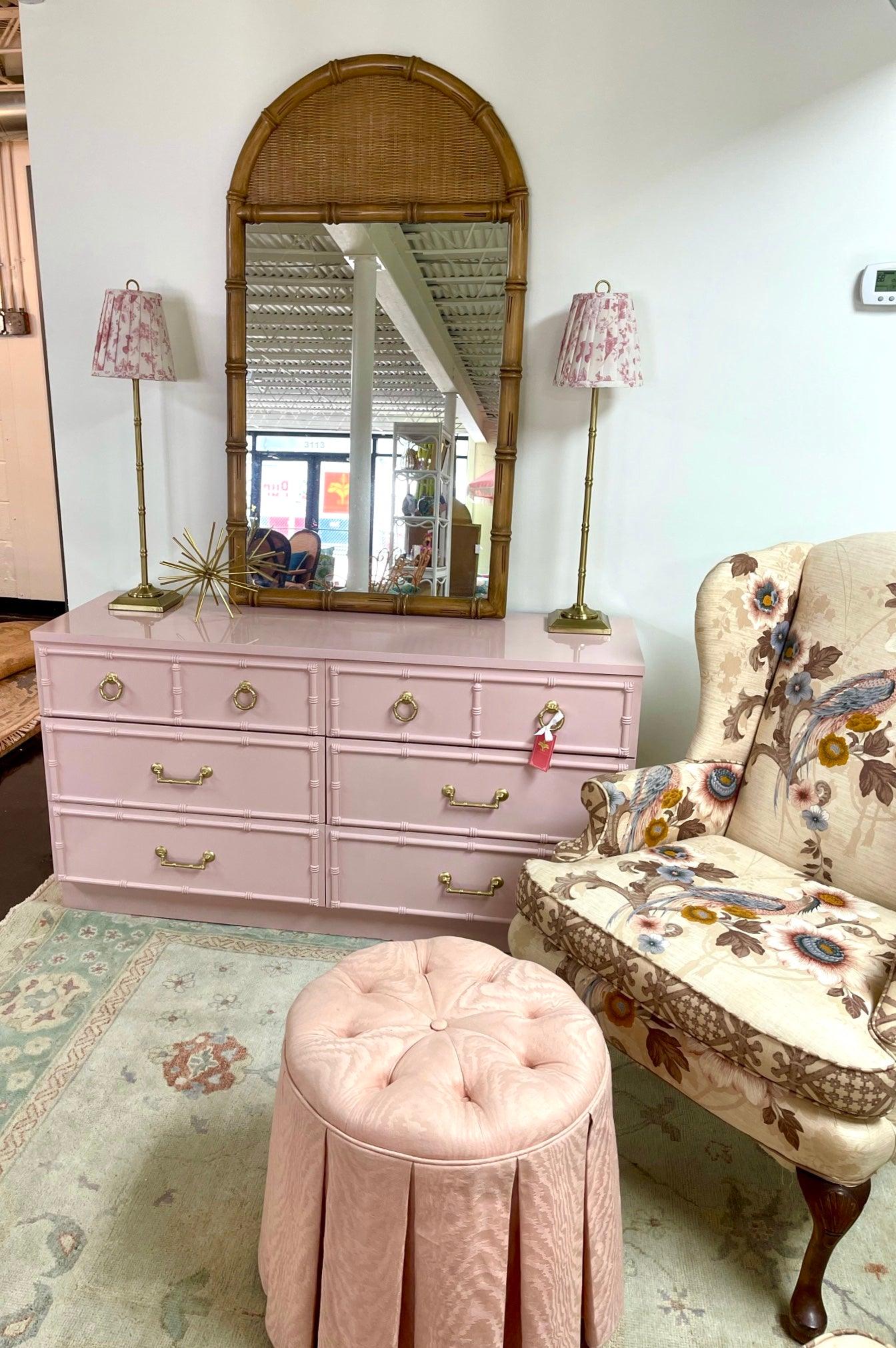 pink bamboo dresser SOLD Hot Pink Bamboo Dresser Hutch | Lacquer Sideboard, Customizable