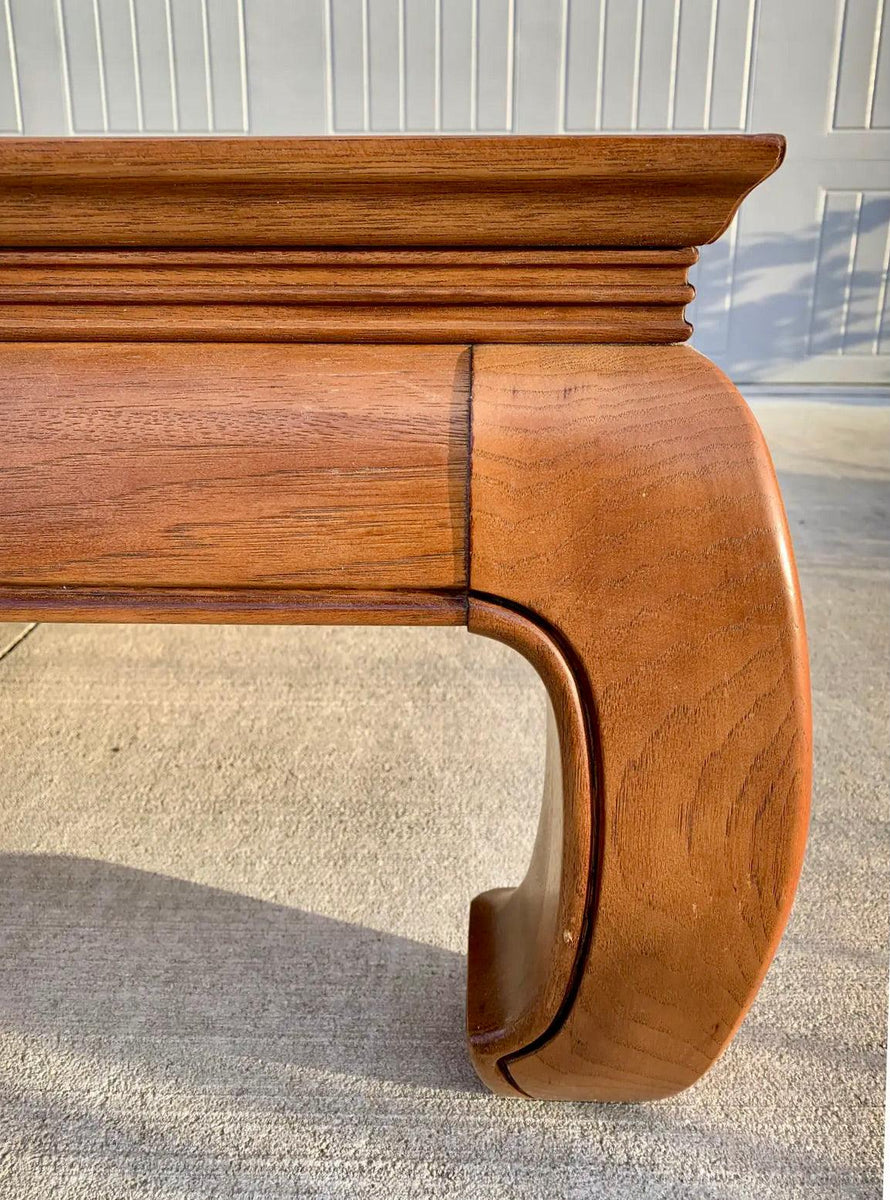 Vintage Thomasville Mystique Ming Glass Top Coffee Table Available for Lacquer Hibiscus House