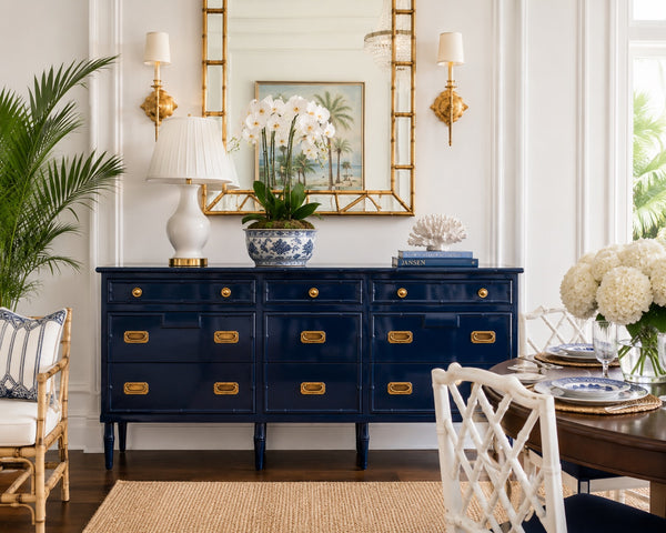 Vintage Ficks Reed Nine-Drawer Faux Bamboo Dresser Available for Custom Lacquer! - Hibiscus House