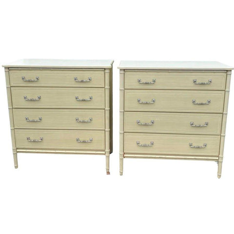 Vintage Classic Faux Bamboo Bachelor Chest Pair Available for Custom Lacquer - Hibiscus House