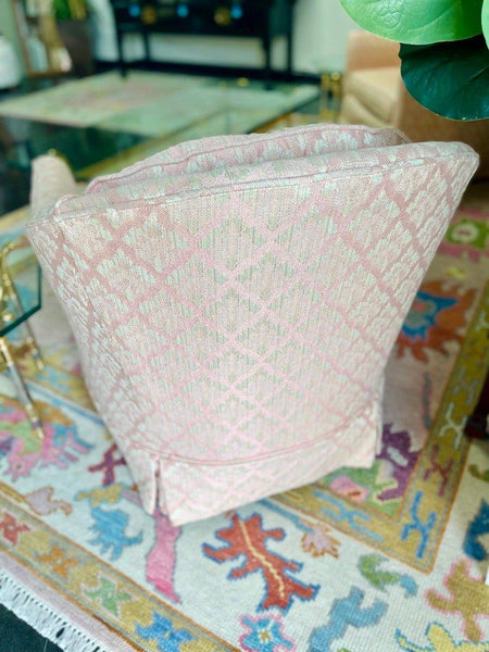 Adorable Vintage Light Pink Barrel Back Chair Pair Ready to Ship! - Hibiscus House