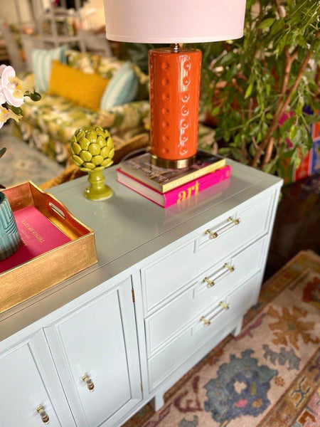 Vintage American of Martinsville Credenza Lacquered in Watery Ready to Ship - Hibiscus House