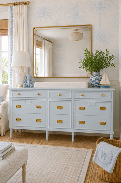 Vintage Ficks Reed Nine-Drawer Faux Bamboo Dresser Available for Custom Lacquer! - Hibiscus House