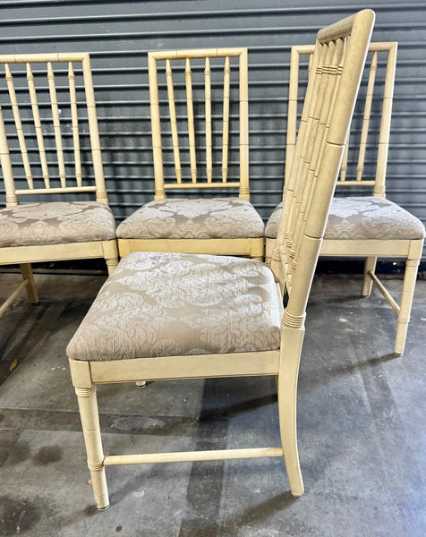 Vintage Thomasville Allegro Faux Bamboo Set of Four Chairs Available for Custom Lacquer!