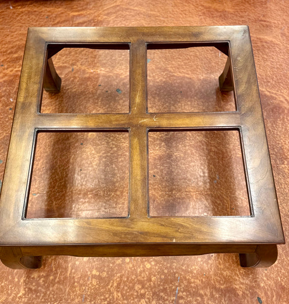 Vintage Ming Style Coffee Table with Beveled Glass Top Available for Custom Lacquer!