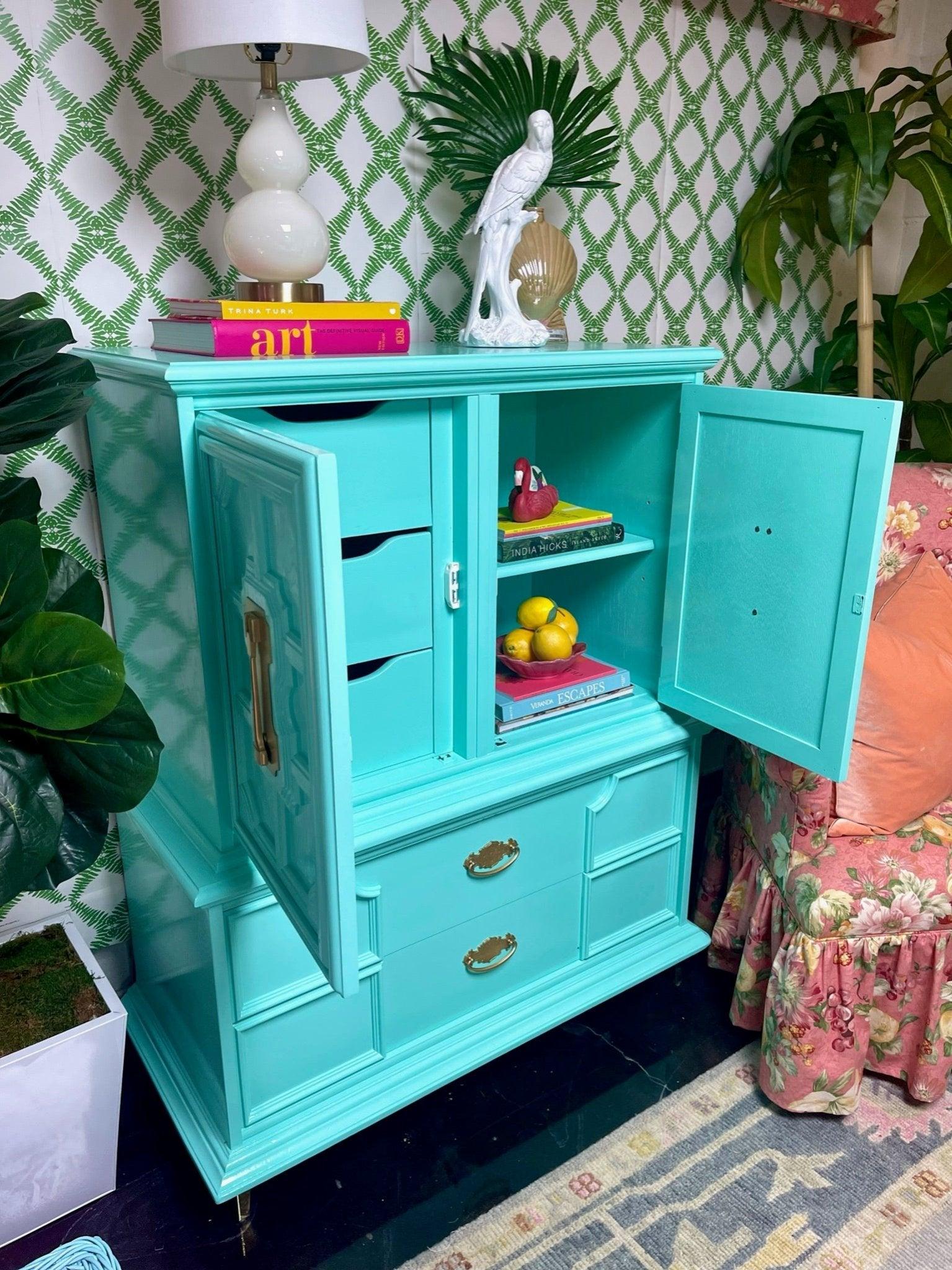 Stanley Furniture Armoire Chest Lacquered and Ready to Ship - Hibiscus House