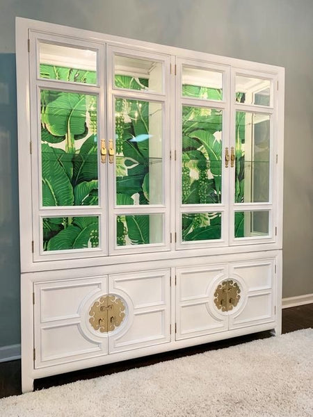 Century Furniture Regency Style Two Piece China Cabinet Available for Custom Lacquer! - Hibiscus House