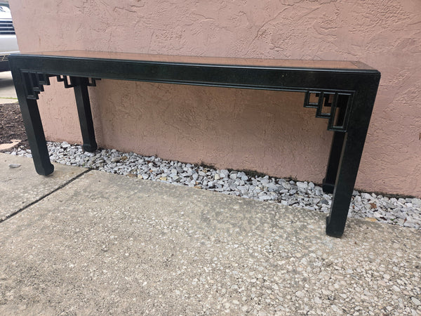 Vintage Henredon Large Console Table with Fretwork Available to Custom Lacquer!