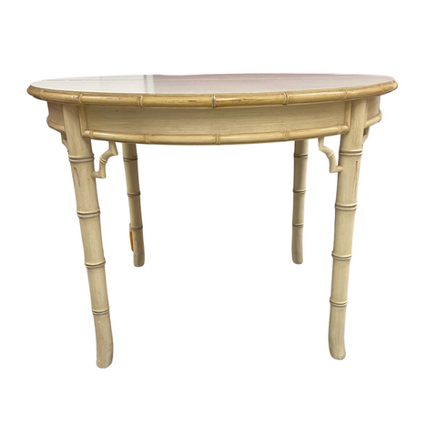 Vintage Thomasville Allegro Faux Bamboo Game Table With Fretwork Available for Custom Lacquer