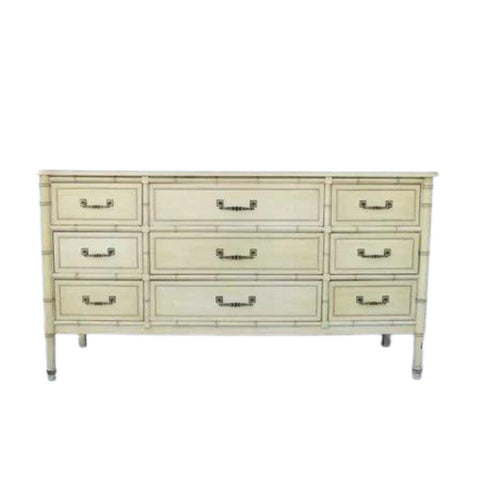 Vintage Henry Link Bali Hai Collection Faux Bamboo Triple Dresser Available for Lacquer - Hibiscus House