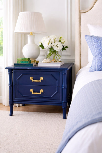 Vintage Pair of Broyhill Furniture Faux Bamboo Nightstands Available to Customize!