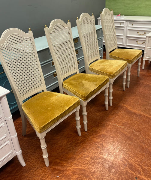 Vintage Stanley Furniture Cane Back Dining Chairs Available for Custom Lacquer!! - Hibiscus House