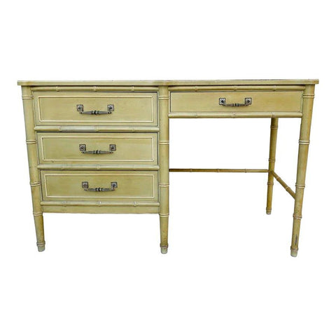 Vintage Henry Link Bali Hai Faux Bamboo Writing Desk Available for Custom Lacquer! - Hibiscus House
