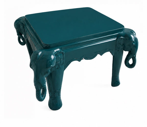 Late 20th Century Vintage Cerused Carved Elephant Table Available to Customize!