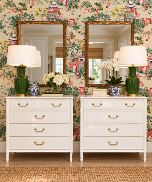 PAIR of Vintage Classic Faux Bamboo Bachelors Chest Available for Custom Lacquer!