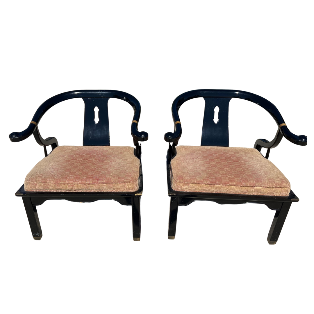 Vintage Century Furniture Ming Style Horseshoe Chair Pair Available for Custom Lacquer!