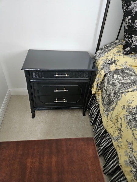 Vintage Faux Bamboo Broyhill Three Drawer Large Chest/ Nightstand Available to Customize!