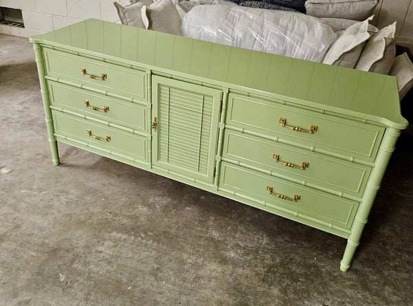 Vintage Henry Link Bali Hai Shutter Center-Door Credenza Available to Customize! - Hibiscus House