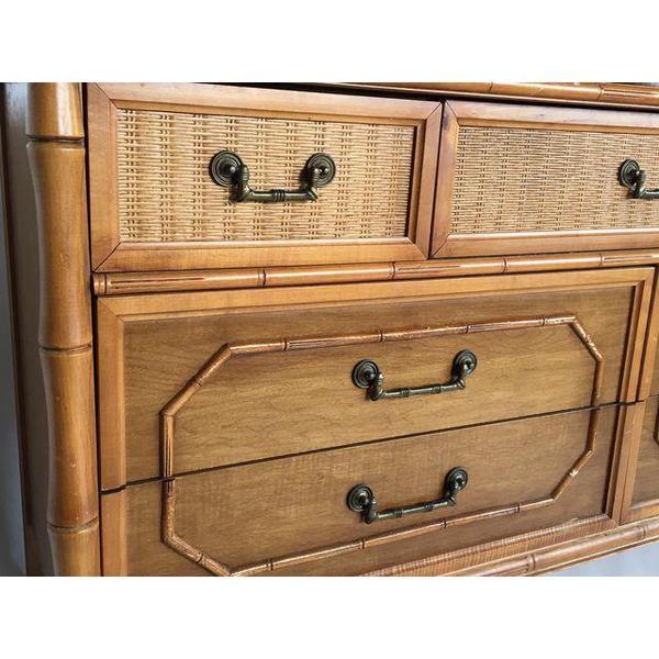 Vintage Broyhill Furniture Faux Bamboo Dresser Available for Custom Lacquer! - Hibiscus House