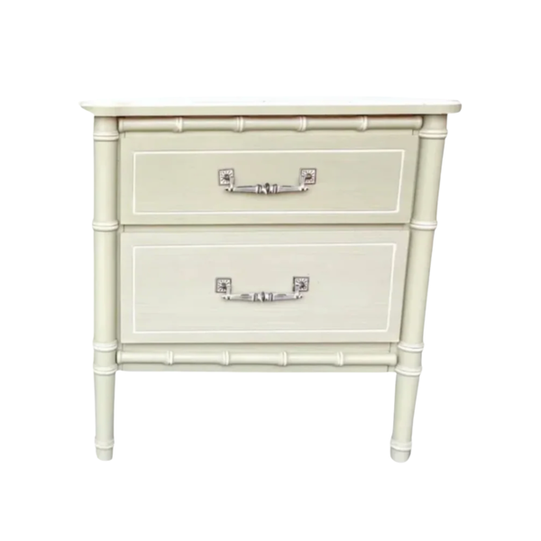 Vintage Classic Single Faux Bamboo Nightstand Available for Custom Lacquer!! - Hibiscus House