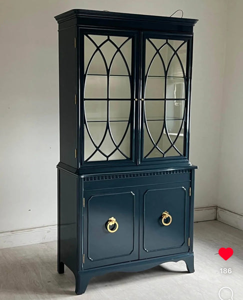 Vintage Hepplewhite Petite 1940's China Cabinet Available for Custom Lacquer!