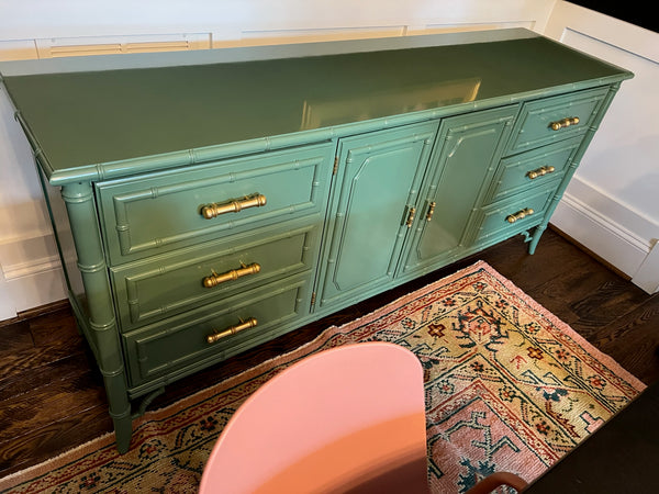 Vintage Dixie Aloha Faux Bamboo Credenza Available to Customize! - Hibiscus House