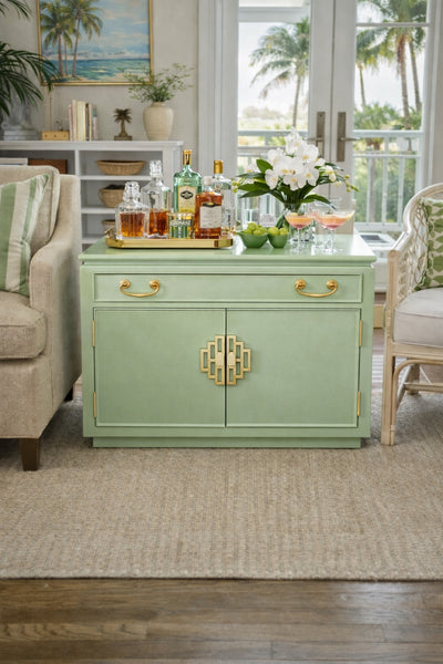 Vintage Century Furniture Chinoiserie Style Flip Top Server Available for Custom Lacquer - Hibiscus House