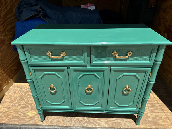 Vintage Broyhill Furniture Faux Bamboo Server Available for Custom Lacquer!! - Hibiscus House