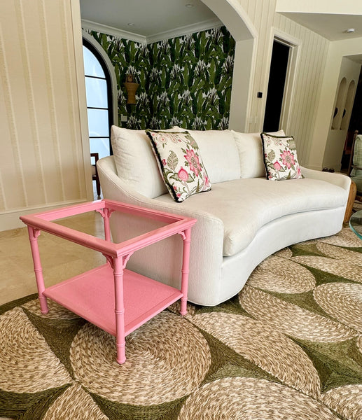 Pair of Vintage Mersman Faux Bamboo Side Tables Available for Custom Lacquer! - Hibiscus House