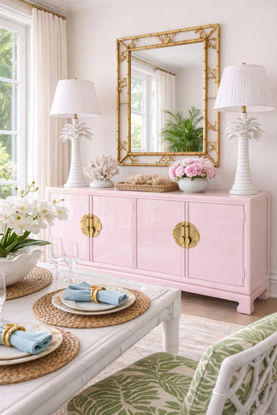 Vintage Drexel Heritage Credenza Sideboard Buffet Available for Custom Lacquer - Hibiscus House