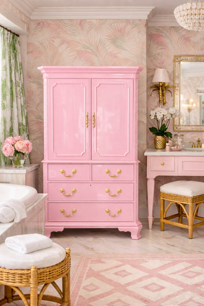 Vintage Councill Furniture Chippendale Mahogany Linen Press Available for Lacquer - Hibiscus House
