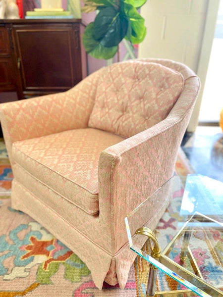 Adorable Vintage Light Pink Barrel Back Chair Pair Ready to Ship! - Hibiscus House