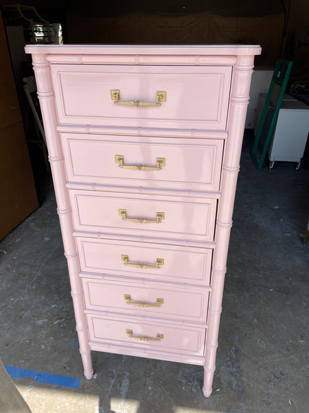 Vintage Dixie Furniture Faux Bamboo Lingerie Chest Available for Custom Lacquer!