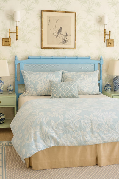 Vintage Classic Bamboo Pagoda Style Queen Headboard Available for Custom Lacquer! - Hibiscus House