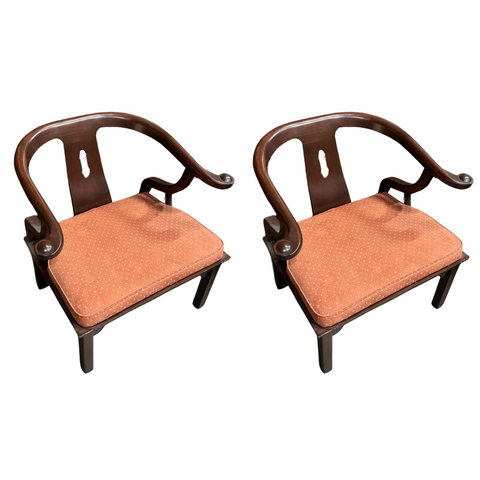 Vintage Ming Horseshoe Chair Pair Available for Custom Lacquer