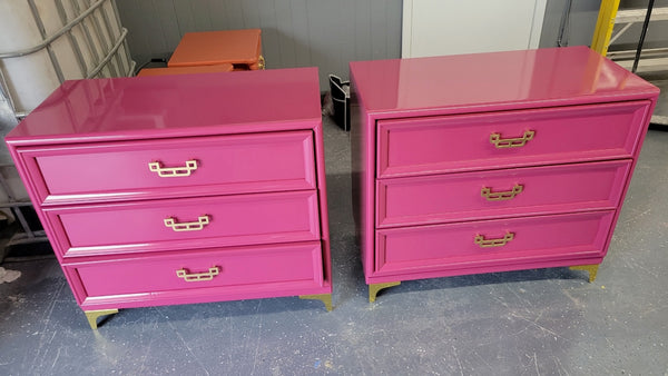 Vintage Pair of Henry Link Mandarin Large Nightstands Available for Custom Lacquer - Hibiscus House