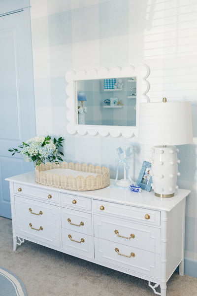 Vintage Thomasville Allegro Nine Drawer Faux Bamboo Triple Dresser Available for Custom Lacquer!