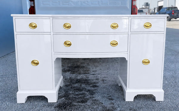 1950s Finch Furniture Co Mahogany Executive Style Desk/ Vanity Available for Custom Lacquer!