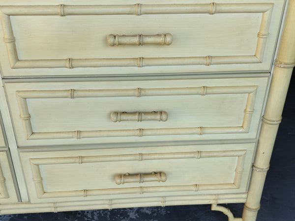 Vintage Dixie Aloha Six Drawer Bamboo Dresser with Fretwork Available for Lacquer Customization - Hibiscus House