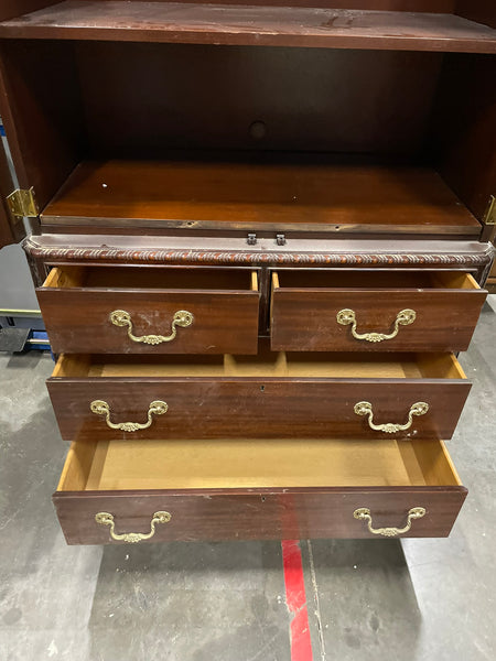 Vintage Council Furniture Chippendale Mahogany Linen Press Available for Lacquer - Hibiscus House