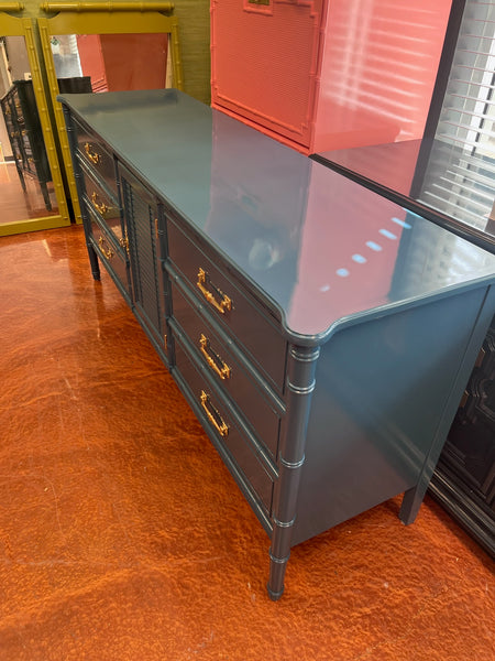 Vintage Henry Link Bali Hai Bamboo Shutter Door Credenza Available for Custom Lacquer!