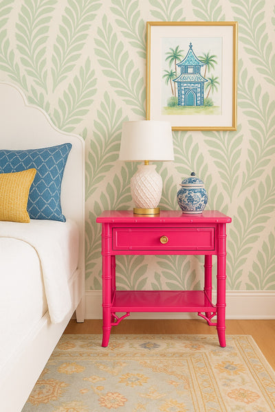 Thomasville Allegro Faux Bamboo Nightstand Pair with Fretwork Available to Customize!