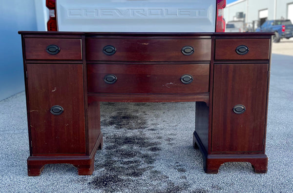 1950s Finch Furniture Co Mahogany Executive Style Desk/ Vanity Available for Custom Lacquer!