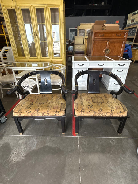 Vintage Century Furniture Ming Style Horseshoe Chair Pair Available for Custom Lacquer! - Hibiscus House