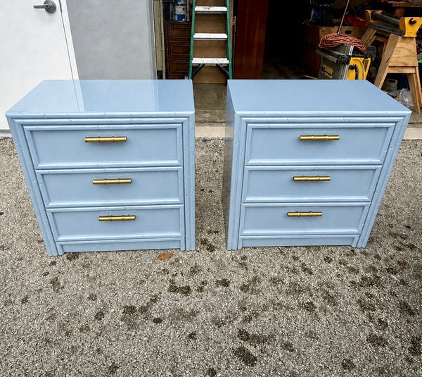 Vintage Lea Furniture Large Nightstand/Chest Pair Available For Custom Lacquer! - Hibiscus House